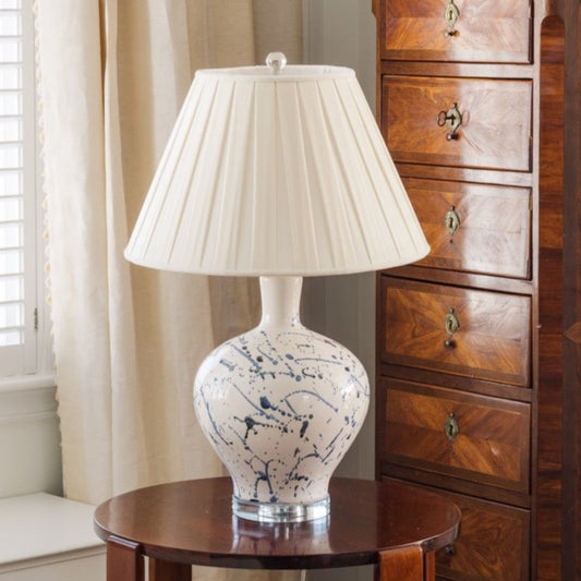 Blue and White Splatter Lamp
