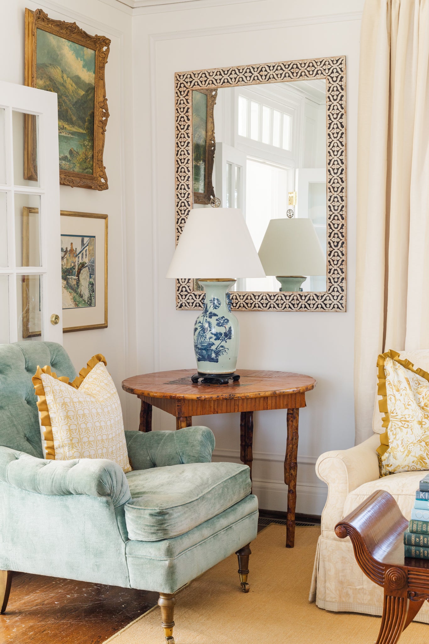 Celadon Blue and White Lamp