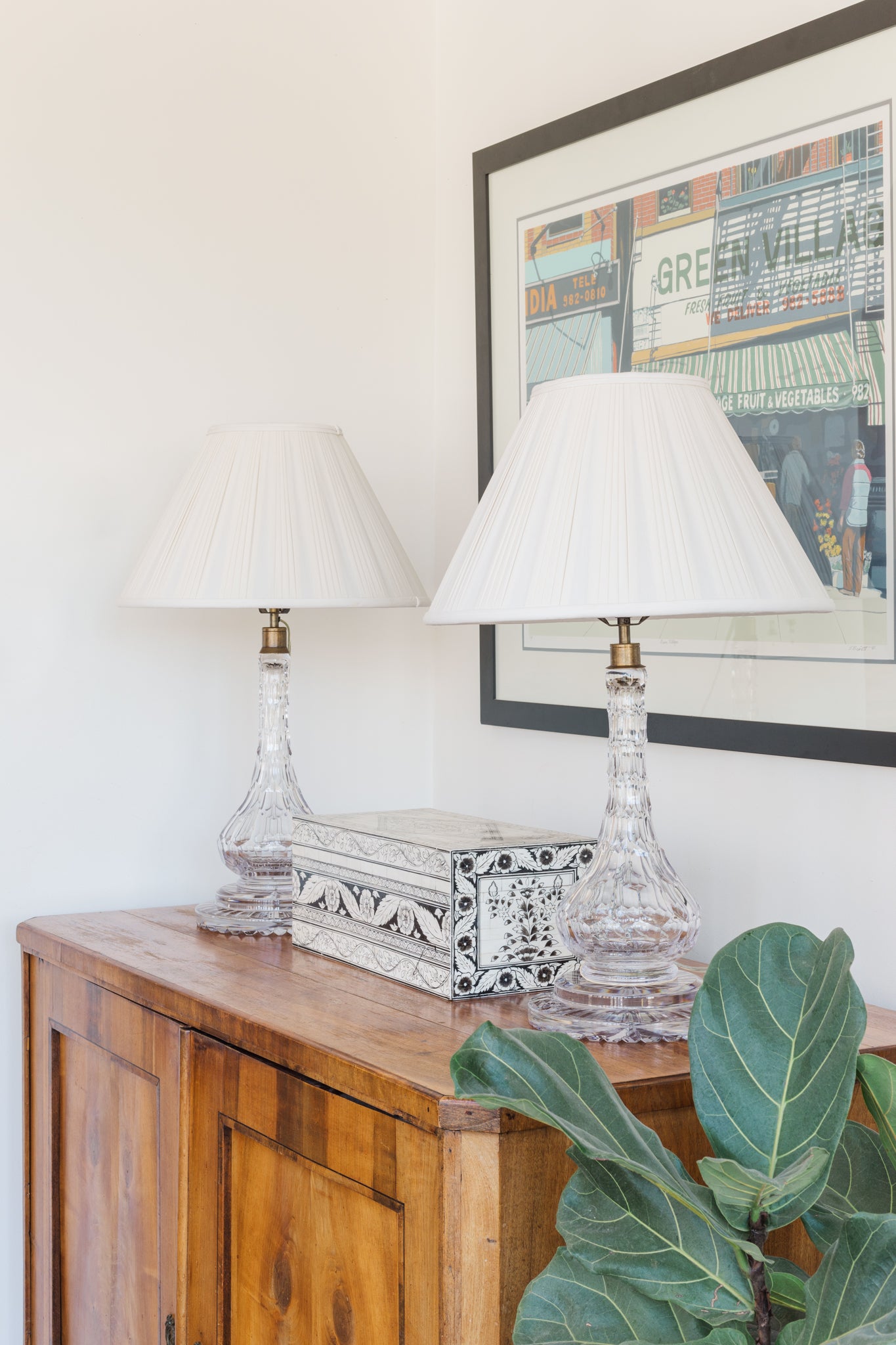 Pair of Cut Glass Lamps