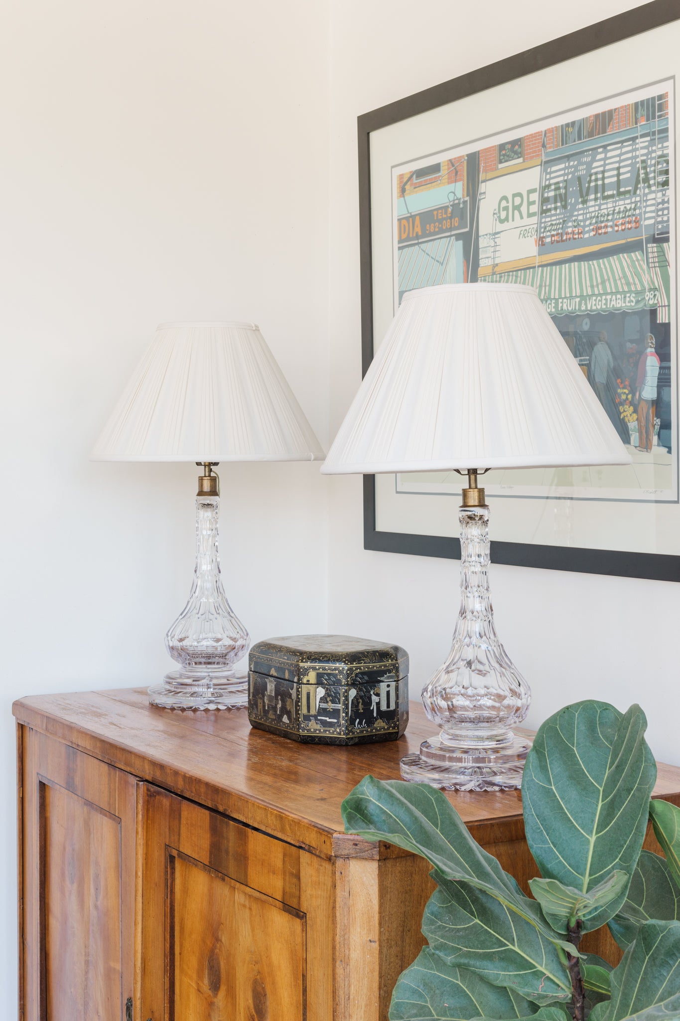 Pair of Cut Glass Lamps