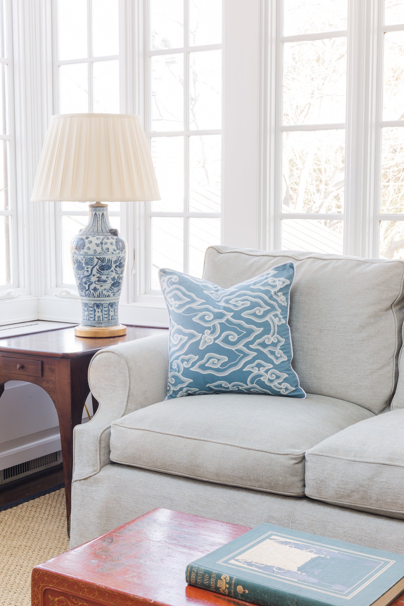 Blue Cloud Batik Pillow