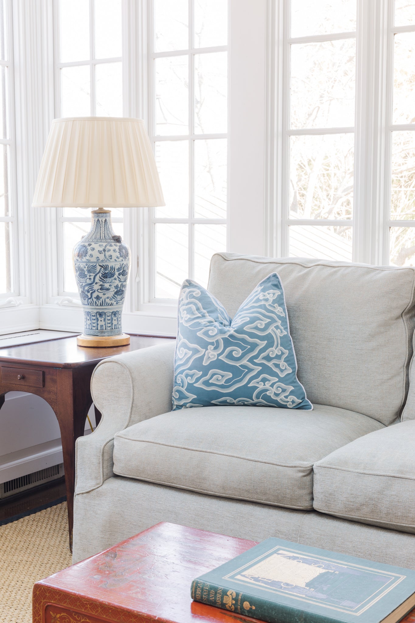 Blue Cloud Batik Pillow