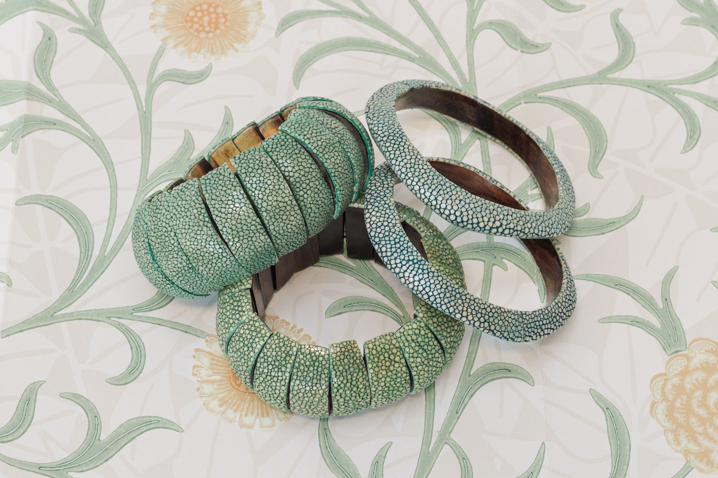 Shagreen Bubble Bracelet-Green