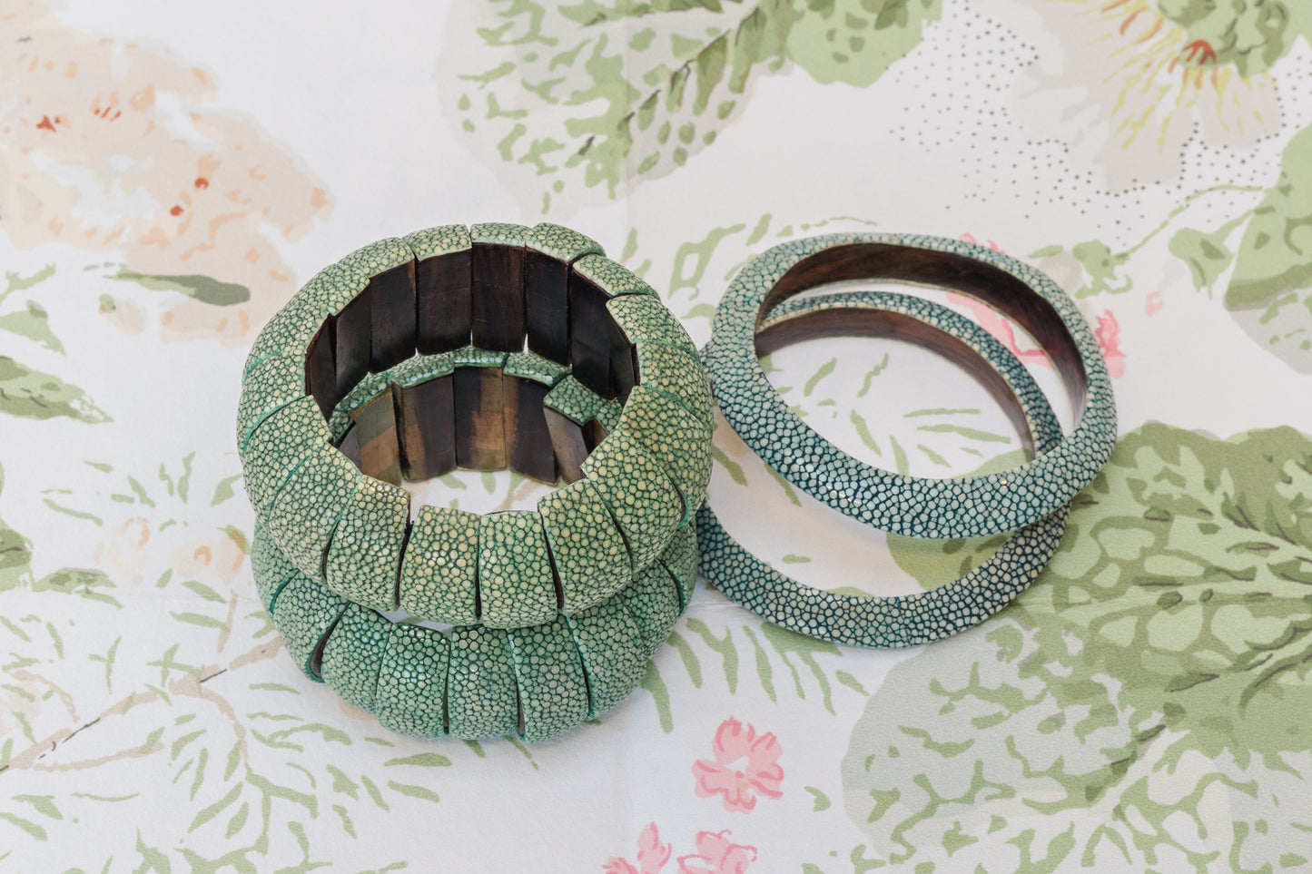 Shagreen Bubble Bracelet-Green