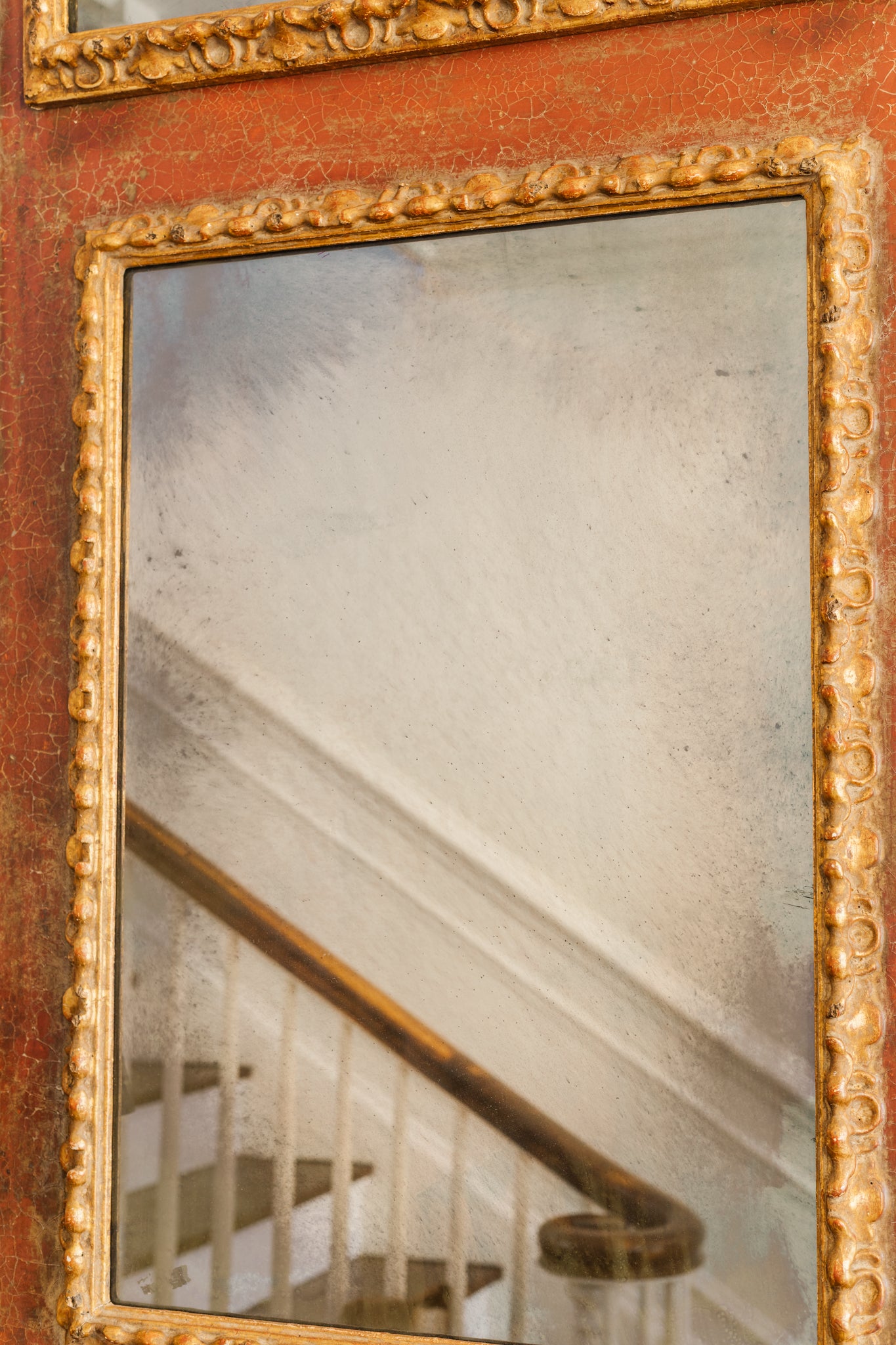 Red and Gilt wood Mirror
