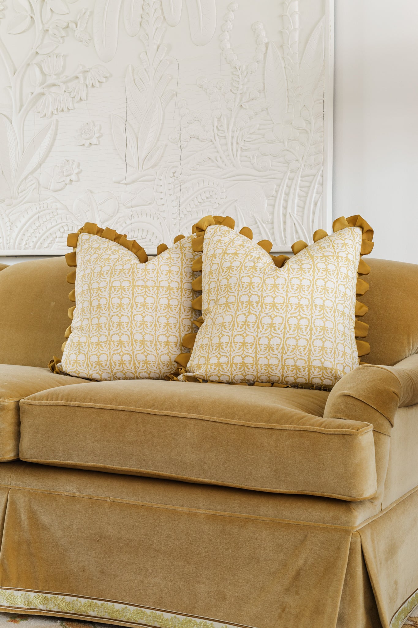 Claremont Yellow Floral 22" Pillow