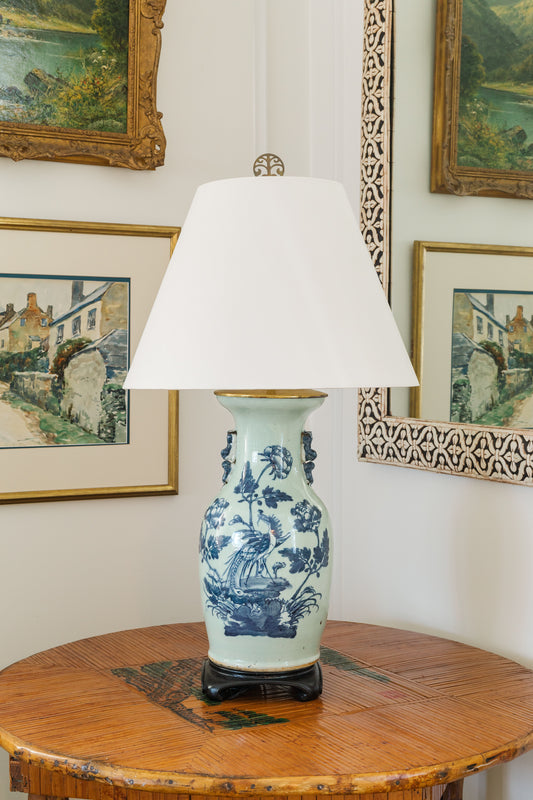 Celadon Blue and White Lamp