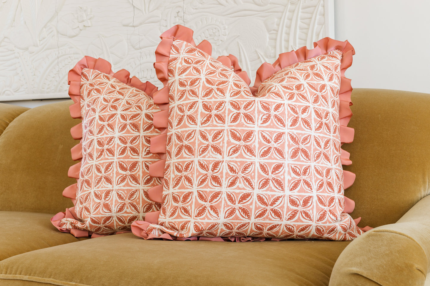 Peter Fasano Dogwood Coral 22" Pillow