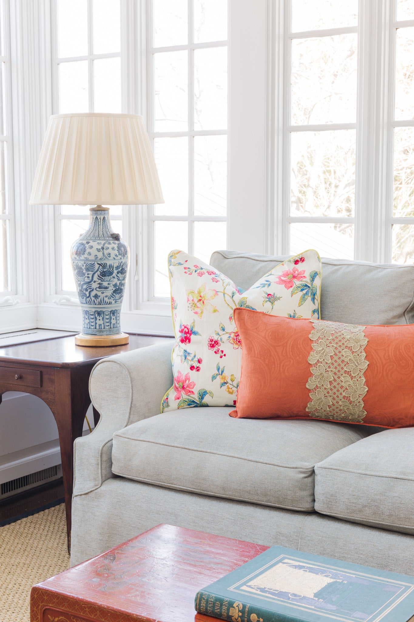 Orange Lumbar Gilt Pillow