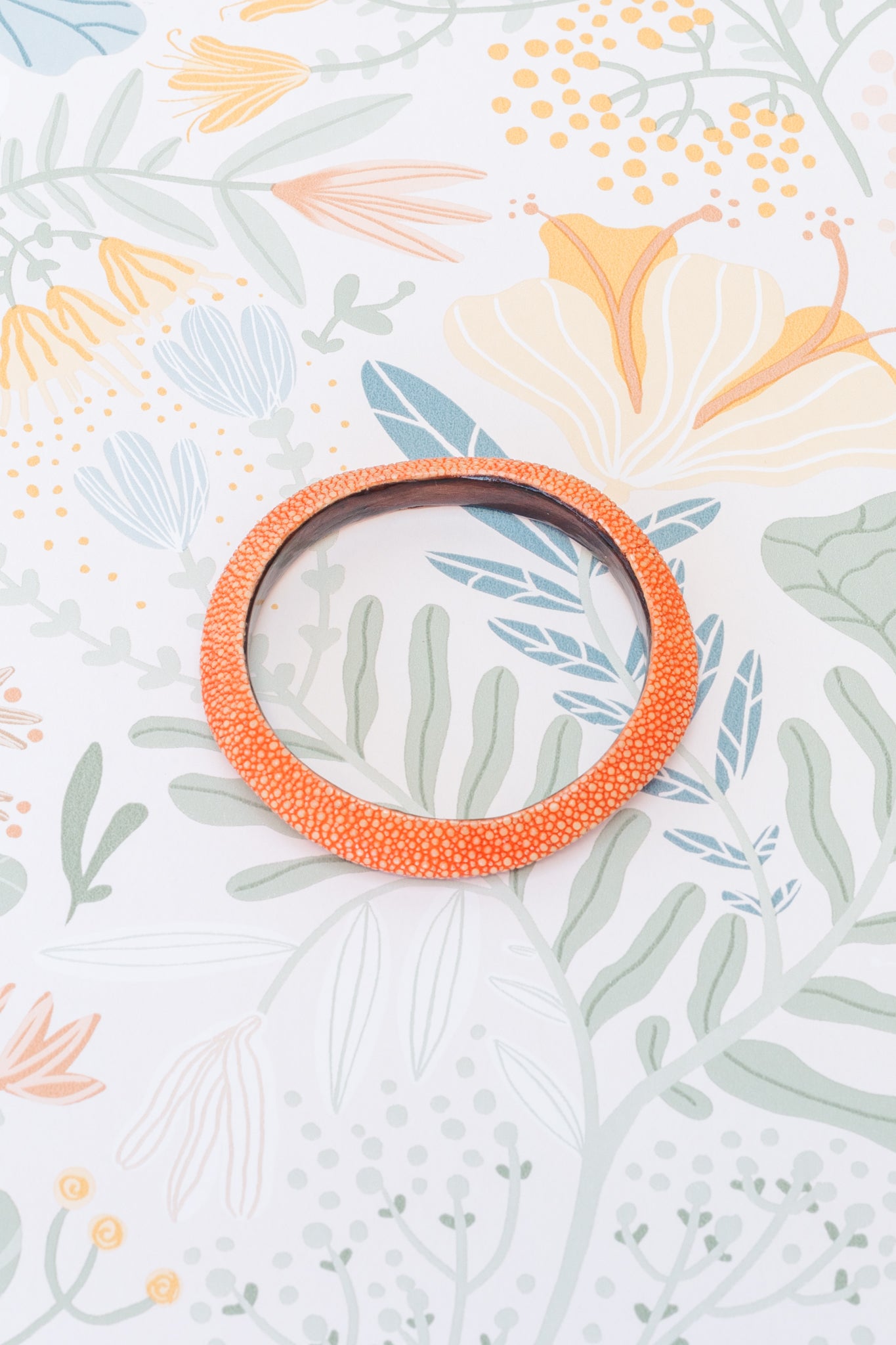 Shagreen Bangle Bracelet-Orange