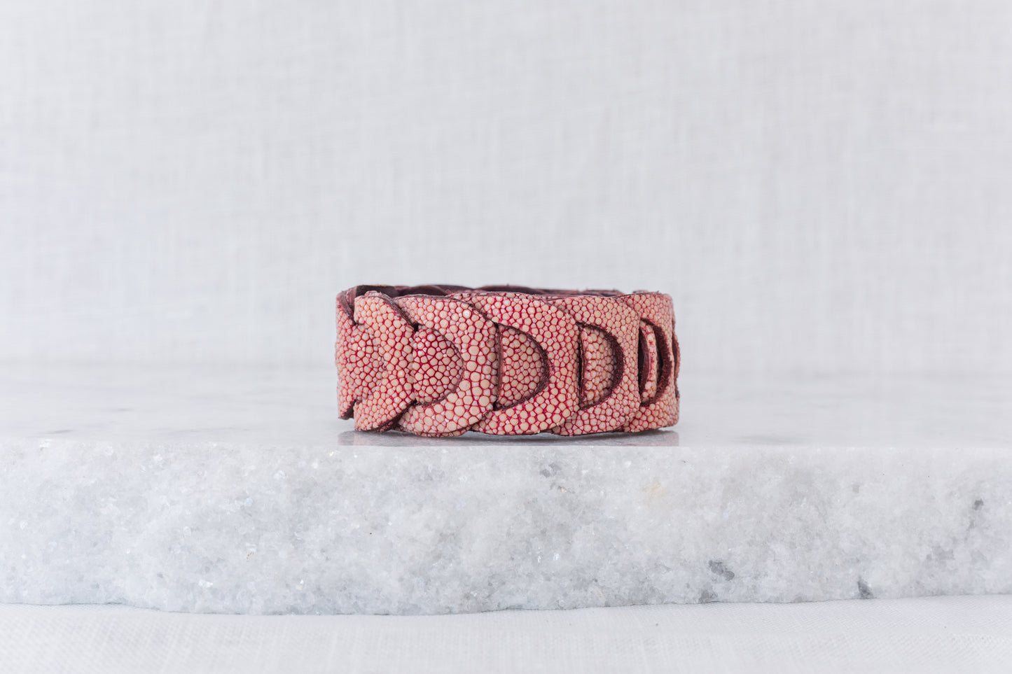 Shagreen Woven Bracelet-Cranberry