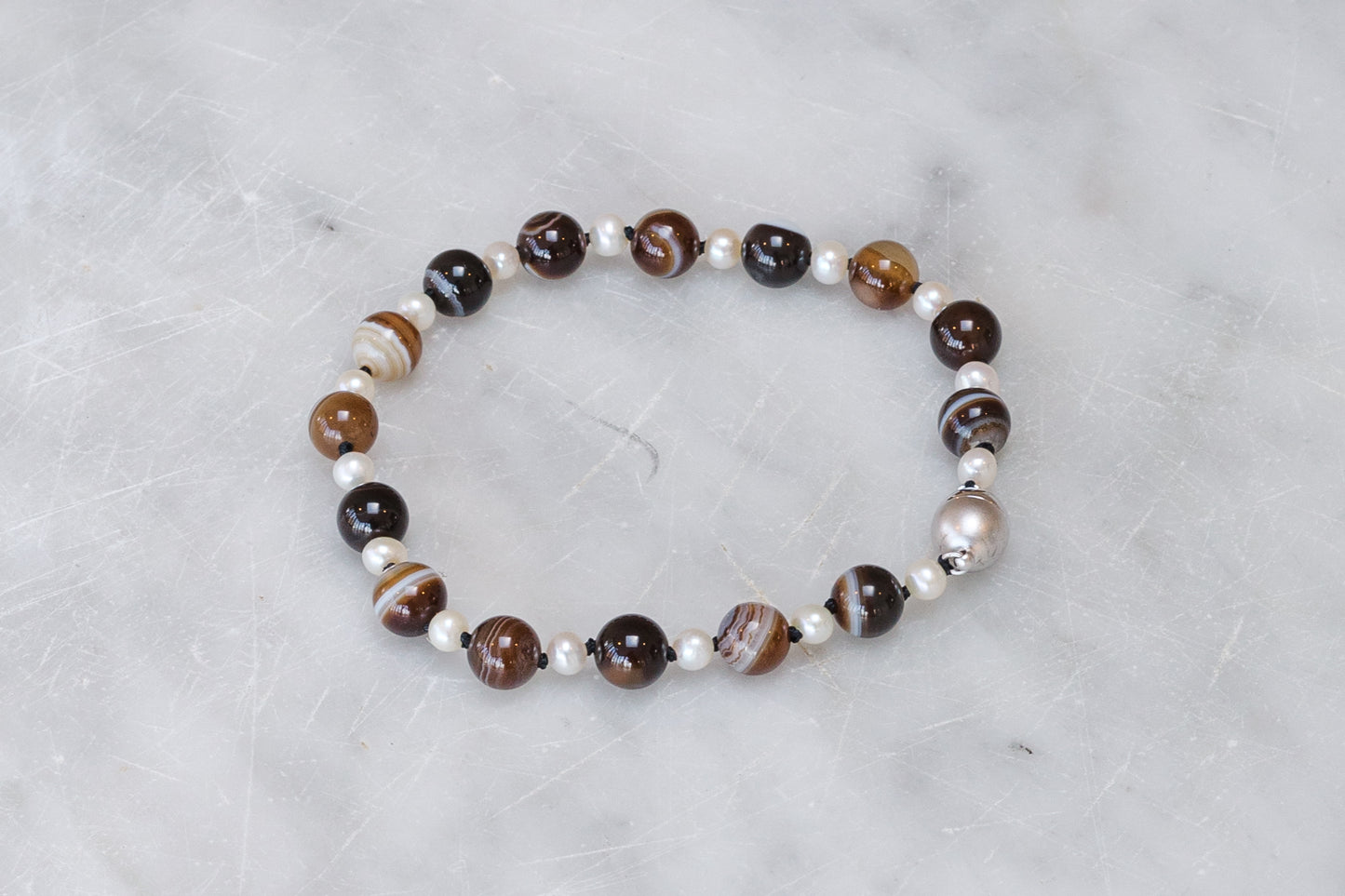 Pearl and Cat Eye Bracelet