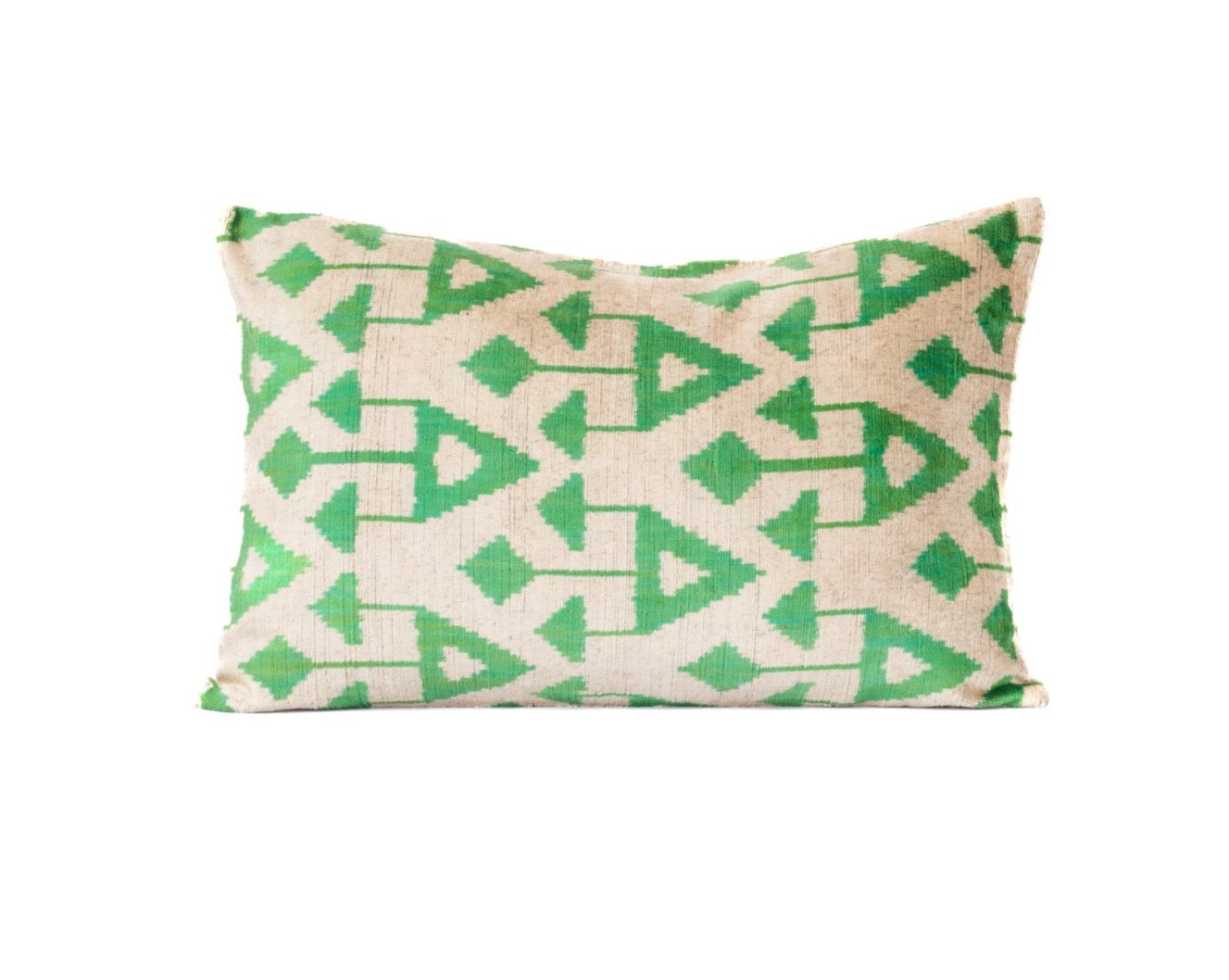 Kelly Green Pattern Lumbar Pillow