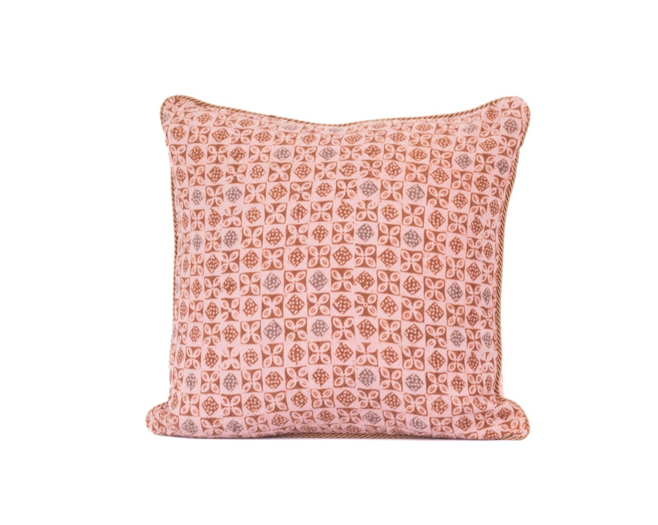 Pink Hand-Blocked Batik Pillow 20"